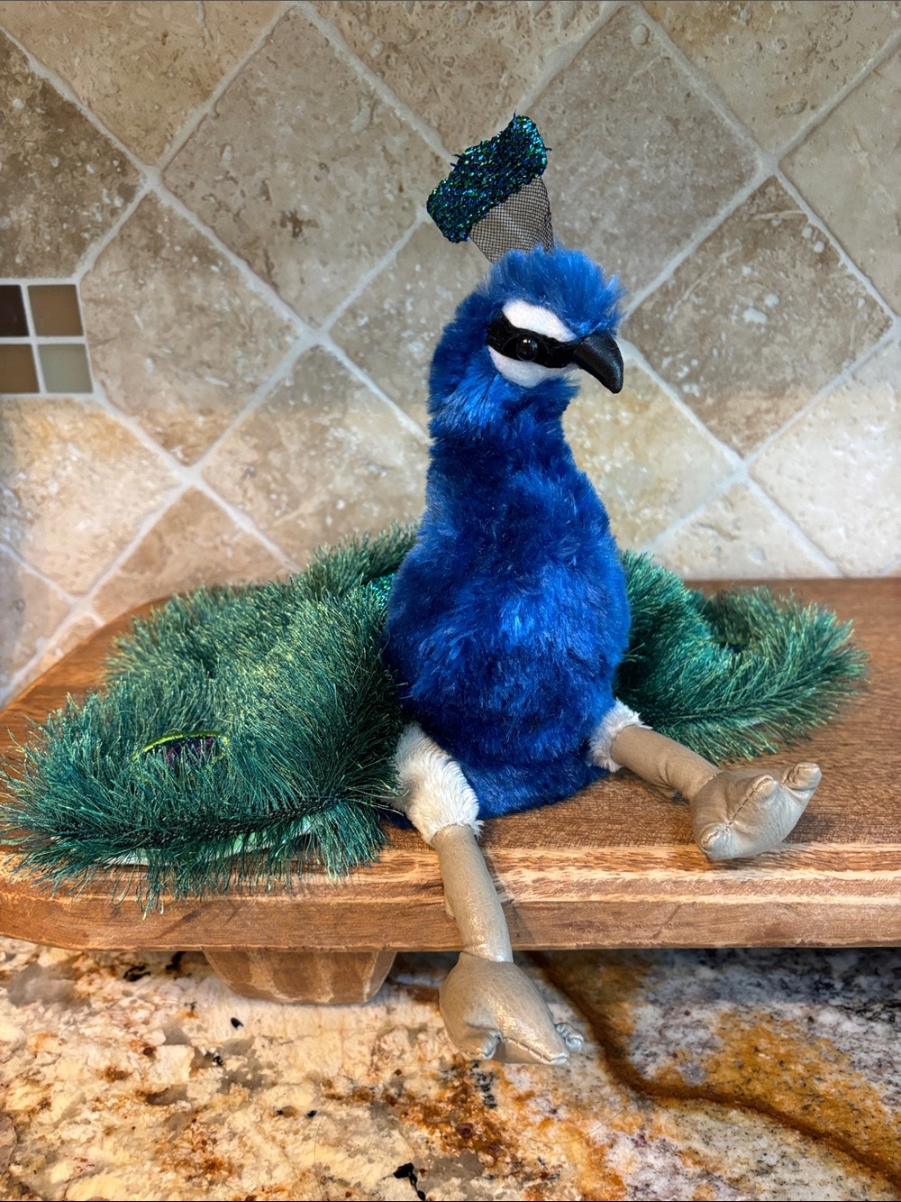Royal Blue Plush Peacock Puppet- Folkmanis